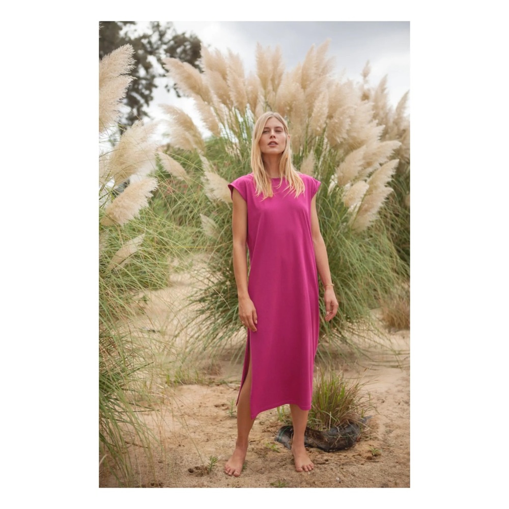 NWT Smallable Marlot Paris Constance Raspberry Cotton T-shirt Dress Size Small